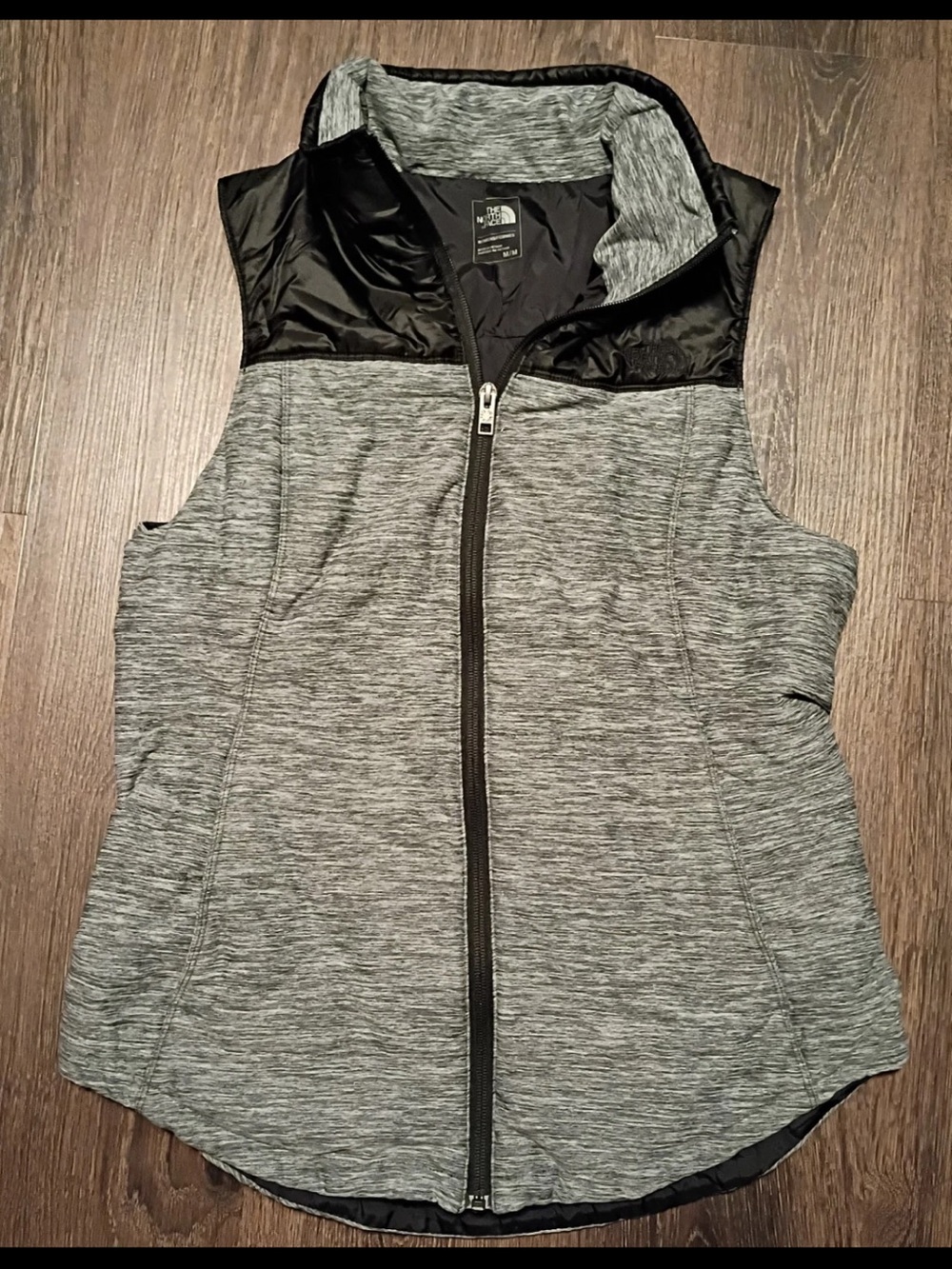 THE NORTH FACE Black/Gray Colorblock PSEUDIO Full Zip Front VEST Sz M